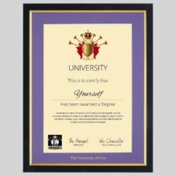 University of Law certificate frame