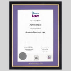 University of Law certificate frame