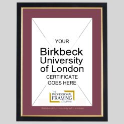 Birkbeck University Of London Black and Gold A4 Certificate Frame