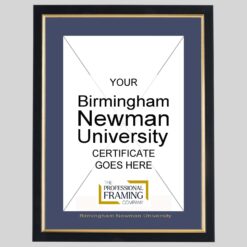 Birmingham Newman University Black and Gold A4 Certificate Frame