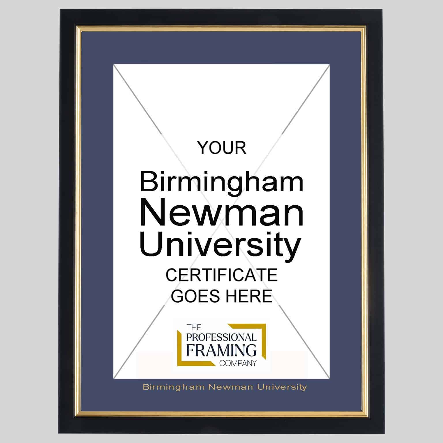 Birmingham Newman University Black and Gold A4 Certificate Frame Birmingham Newman University Black and Gold A4 Certificate Frame