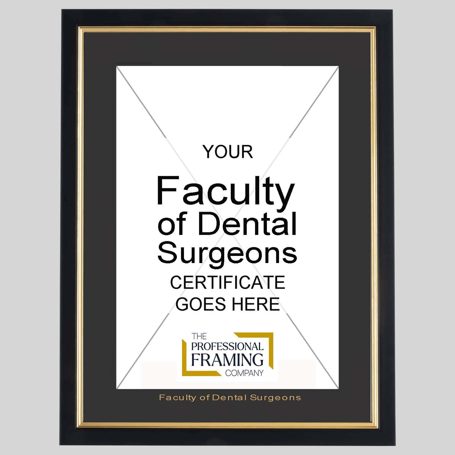 Faculty Of Dental Surgeons Black and Gold A4 Certificate Frame Faculty Of Dental Surgeons Black and Gold A4 Certificate Frame
