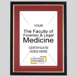 The Faculty Of Forensic & Legal Medicine Black and Gold A4 Certificate Frame