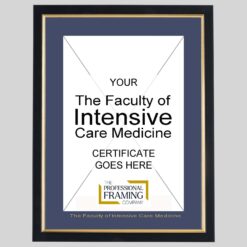 The Faculty Of Intensive Care Medicine Black and Gold A4 Certificate Frame
