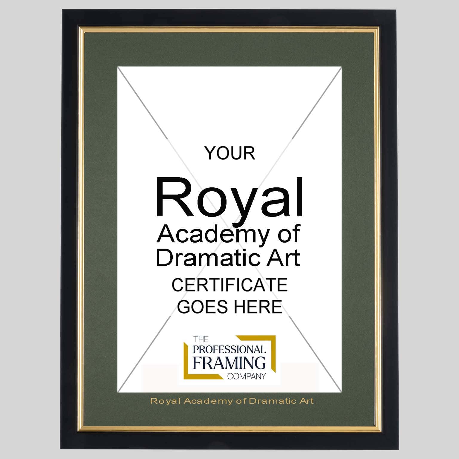 Royal Academy Of Dramatic Art Black and Gold A4 Certificate Frame Royal Academy Of Dramatic Art Black and Gold A4 Certificate Frame
