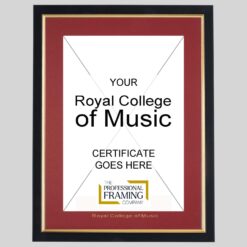Royal College Of Music Black and Gold A4 Certificate Frame