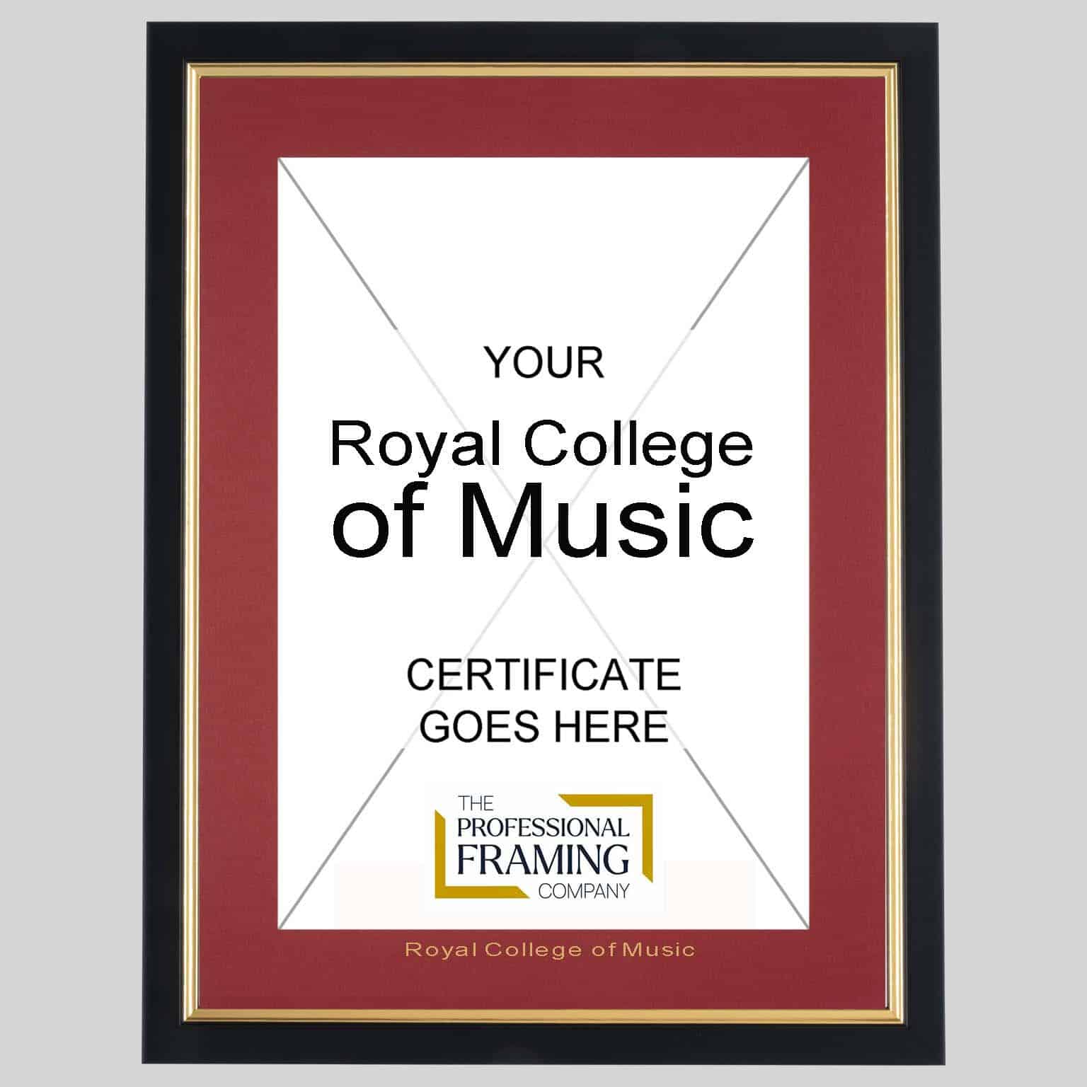 Royal College Of Music Black and Gold A4 Certificate Frame Royal College Of Music Black and Gold A4 Certificate Frame