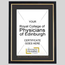 Royal College Of Physicians Of Edinburgh Black and Gold A4 Certificate Frame