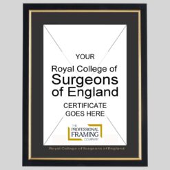 Royal College Of Surgeons Of England Black and Gold A4 Certificate Frame