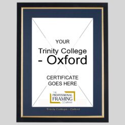 Trinity College - Oxford Black and Gold A4 Certificate Frame