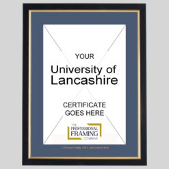 University Of Lancashire Black and Gold A4 Certificate Frame