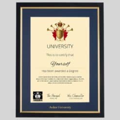 Arden University Graduation Certificate Frame